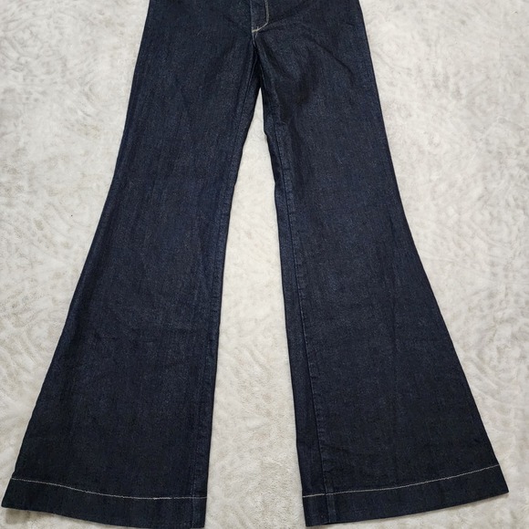 Rich & Skinny Flare Leg Jeans Sz  28 Made in Usa Dark Wash Boho Western - Picture 3 of 13